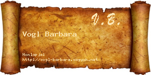 Vogl Barbara névjegykártya